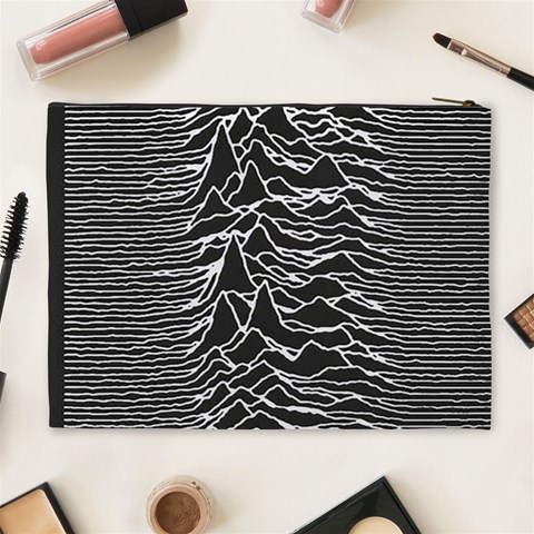 Joy Division Unknown Pleasures Pattern Cosmetic Bag (XL) from ArtsNow.com Back