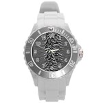 Joy Division Unknown Pleasures Pattern Round Plastic Sport Watch (L)
