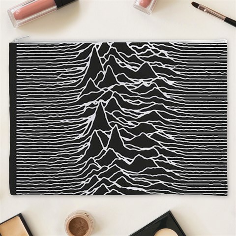 Joy Division Unknown Pleasures Pattern Cosmetic Bag (XXXL) from ArtsNow.com Front