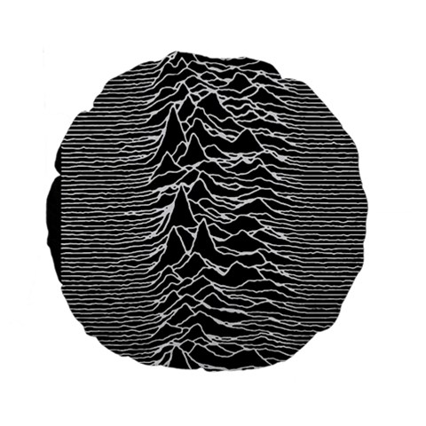 Joy Division Unknown Pleasures Pattern Standard 15  Premium Flano Round Cushion  from ArtsNow.com Back