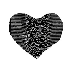 Joy Division Unknown Pleasures Pattern Standard 16  Premium Flano Heart Shape Cushion  from ArtsNow.com Front