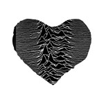 Joy Division Unknown Pleasures Pattern Standard 16  Premium Flano Heart Shape Cushion 