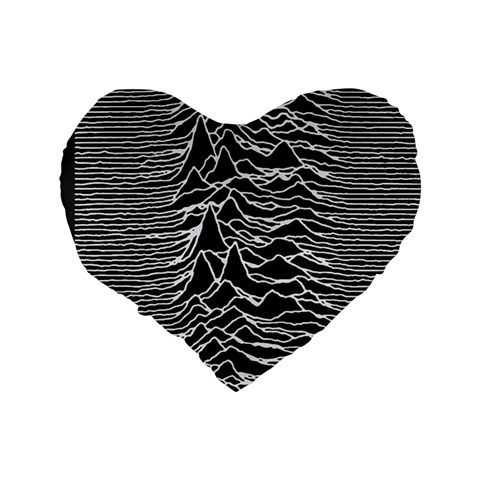 Joy Division Unknown Pleasures Pattern Standard 16  Premium Flano Heart Shape Cushion  from ArtsNow.com Back