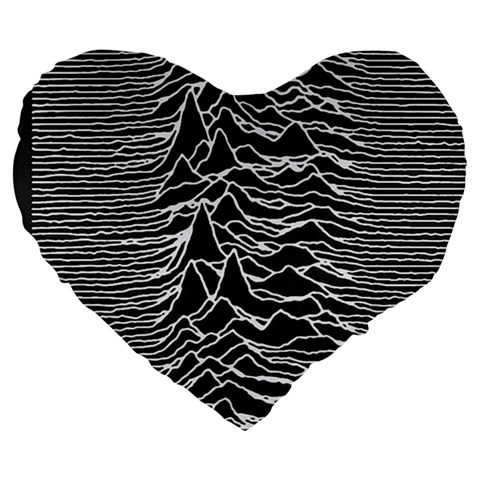 Joy Division Unknown Pleasures Pattern Large 19  Premium Flano Heart Shape Cushion from ArtsNow.com Front