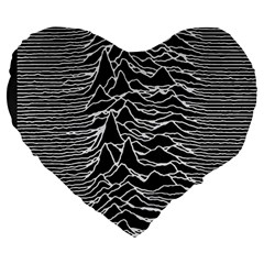 Joy Division Unknown Pleasures Pattern Large 19  Premium Flano Heart Shape Cushion from ArtsNow.com Front