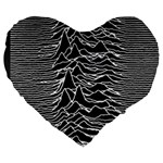 Joy Division Unknown Pleasures Pattern Large 19  Premium Flano Heart Shape Cushion