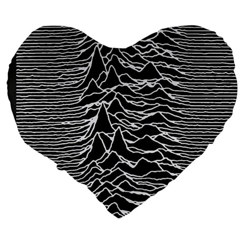 Joy Division Unknown Pleasures Pattern Large 19  Premium Flano Heart Shape Cushion from ArtsNow.com Back