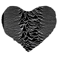 Joy Division Unknown Pleasures Pattern Large 19  Premium Flano Heart Shape Cushion from ArtsNow.com Back