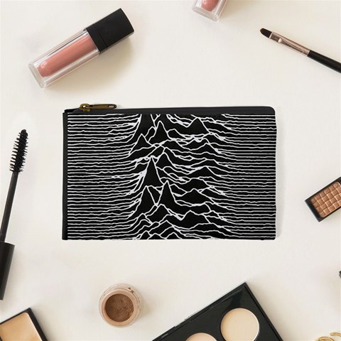 Joy Division Unknown Pleasures Pattern Cosmetic Bag (XS) from ArtsNow.com Front
