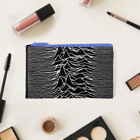 Joy Division Unknown Pleasures Pattern Cosmetic Bag (XS) from ArtsNow.com Front