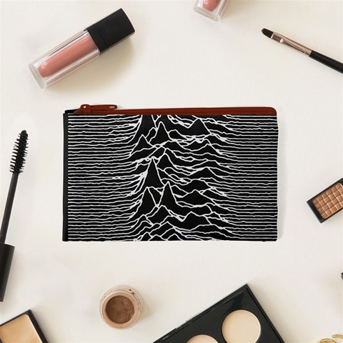 Joy Division Unknown Pleasures Pattern Cosmetic Bag (XS) from ArtsNow.com Front