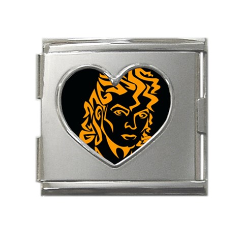 Michael Jackson the King of Pop Mega Link Heart Italian Charm (18mm) from ArtsNow.com Front