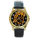 Michael Jackson the King of Pop Round Gold Metal Watch