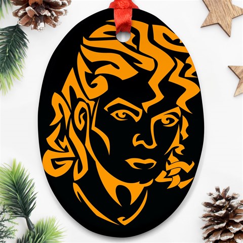 Michael Jackson the King of Pop Oval Ornament (Two Sides) from ArtsNow.com Back