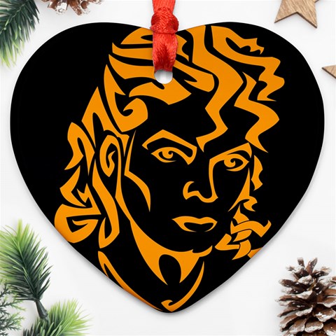 Michael Jackson the King of Pop Heart Ornament (Two Sides) from ArtsNow.com Front