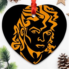 Michael Jackson the King of Pop Heart Ornament (Two Sides) from ArtsNow.com Back