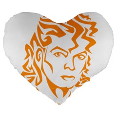 Michael Jackson Large 19  Premium Flano Heart Shape Cushion from ArtsNow.com Front