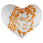 Michael Jackson Large 19  Premium Flano Heart Shape Cushion