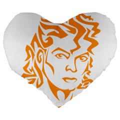 Michael Jackson Large 19  Premium Flano Heart Shape Cushion from ArtsNow.com Back