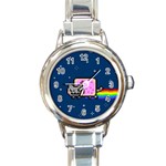 Nyan Cat Round Italian Charm Watch