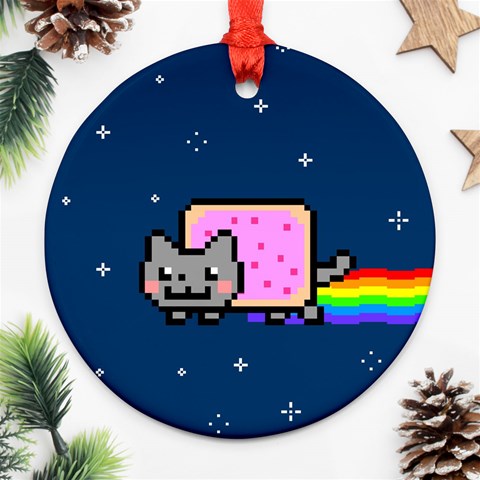 Nyan Cat Ornament (Round) from ArtsNow.com Front