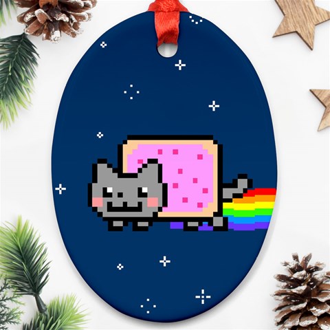 Nyan Cat Ornament (Oval) from ArtsNow.com Front