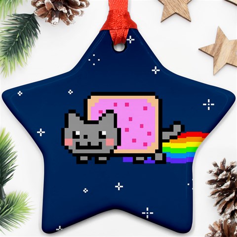 Nyan Cat Ornament (Star) from ArtsNow.com Front