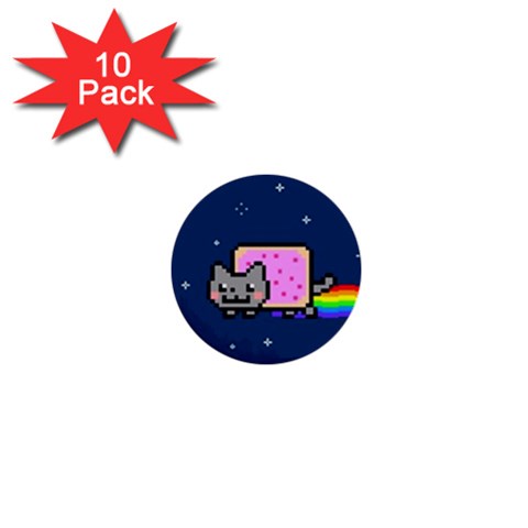 Nyan Cat 1  Mini Button (10 pack)  from ArtsNow.com Front