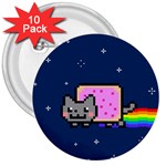 Nyan Cat 3  Button (10 pack)