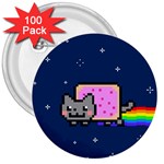Nyan Cat 3  Button (100 pack)