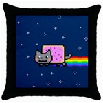 Nyan Cat Throw Pillow Case (Black)