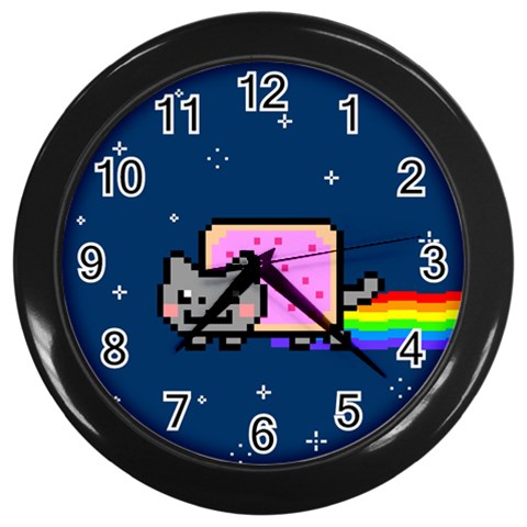Nyan Cat Wall Clock (Black) from ArtsNow.com Front