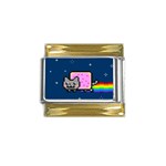 Nyan Cat Gold Trim Italian Charm (9mm)