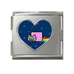 Nyan Cat Mega Link Heart Italian Charm (18mm)