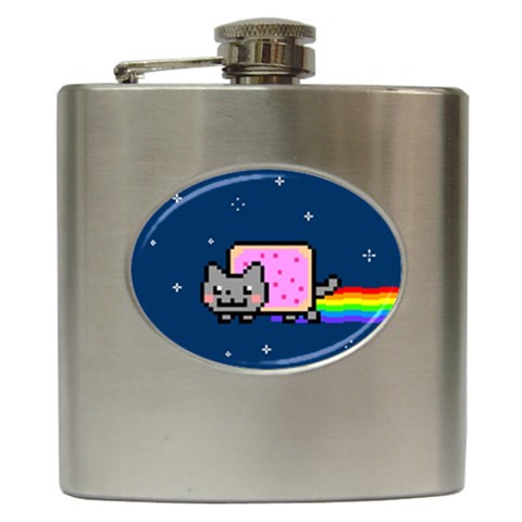 Nyan Cat Hip Flask (6 oz) from ArtsNow.com Front