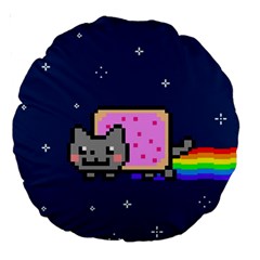 Nyan Cat Large 18  Premium Round Cushion  from ArtsNow.com Back