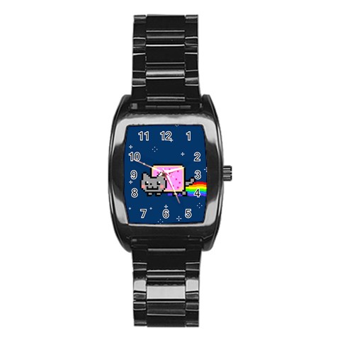 Nyan Cat Stainless Steel Barrel Watch from ArtsNow.com Front