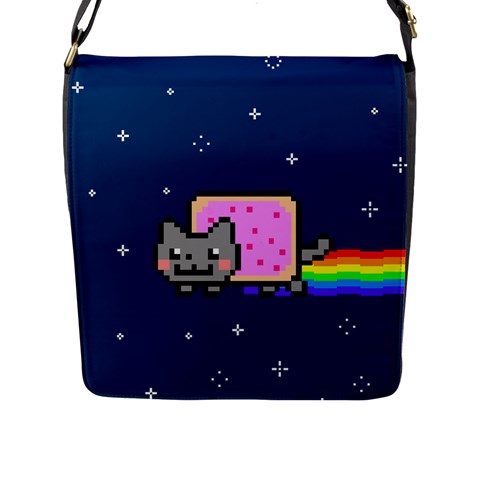Nyan Cat Flap Closure Messenger Bag (L) from ArtsNow.com Front