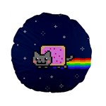 Nyan Cat Standard 15  Premium Flano Round Cushion 