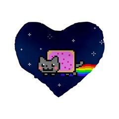 Nyan Cat Standard 16  Premium Flano Heart Shape Cushion  from ArtsNow.com Back