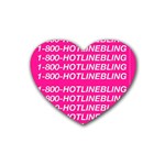 1 800 1 800 1800 Hotline Bling Rubber Heart Coaster (4 pack)