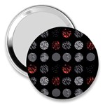Digital Art Dark Pattern Abstract Orange Black White Twenty One Pilots 3  Handbag Mirror