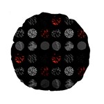 Digital Art Dark Pattern Abstract Orange Black White Twenty One Pilots Standard 15  Premium Round Cushion 