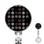 Digital Art Dark Pattern Abstract Orange Black White Twenty One Pilots Stainless Steel Nurses Watch