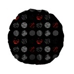 Digital Art Dark Pattern Abstract Orange Black White Twenty One Pilots Standard 15  Premium Flano Round Cushion 