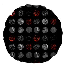 Digital Art Dark Pattern Abstract Orange Black White Twenty One Pilots Large 18  Premium Flano Round Cushion  from ArtsNow.com Back