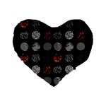 Digital Art Dark Pattern Abstract Orange Black White Twenty One Pilots Standard 16  Premium Flano Heart Shape Cushion 