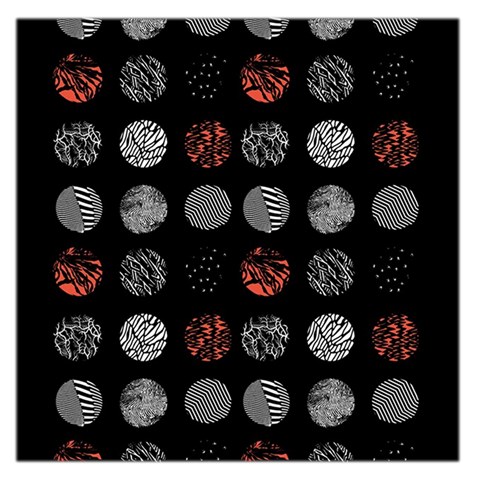 Digital Art Dark Pattern Abstract Orange Black White Twenty One Pilots Large Satin Scarf (Square) from ArtsNow.com Front