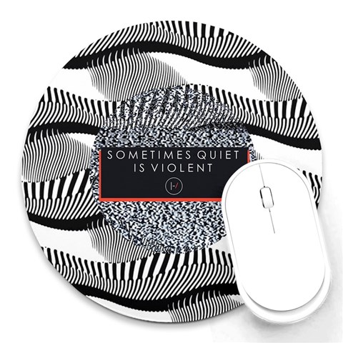Sometimes Quiet Is Violent Twenty One Pilots The Meaning Of Blurryface Album Round Mousepad from ArtsNow.com Front