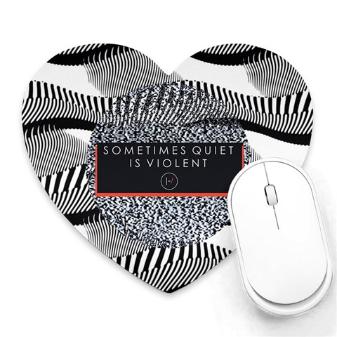 Sometimes Quiet Is Violent Twenty One Pilots The Meaning Of Blurryface Album Heart Mousepad from ArtsNow.com Front